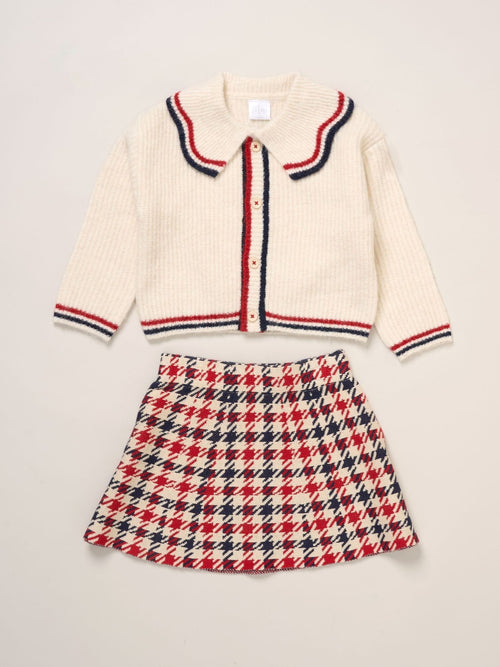 Dsiney Kidz - Miss White True Knit Cardigan With Check Skirt image 1