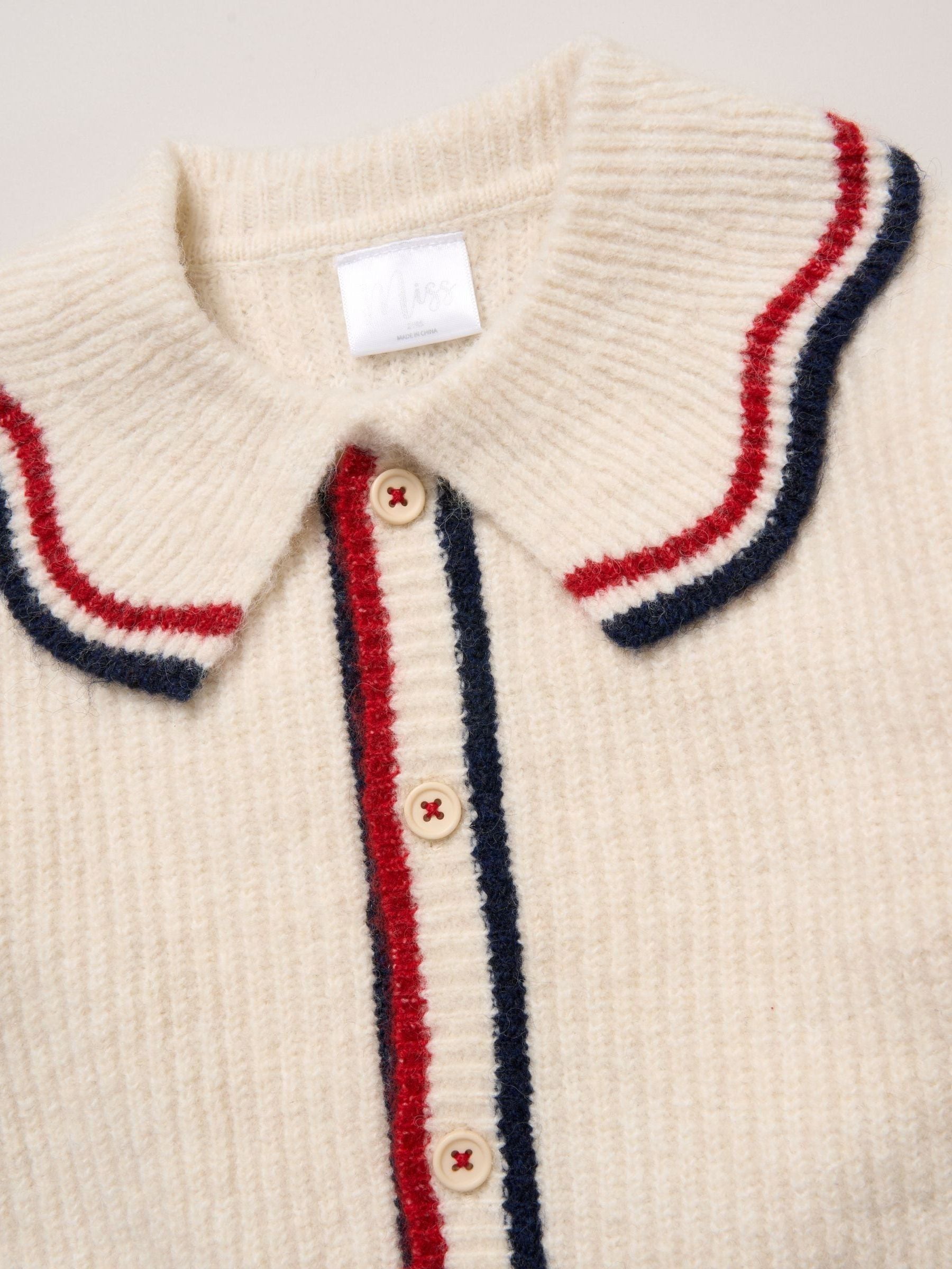 Miss White True Knit Cardigan With Check Skirt image 5