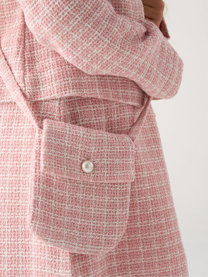 Miss Pink Tweed Check Jacket, Dress And Bag Set image 5