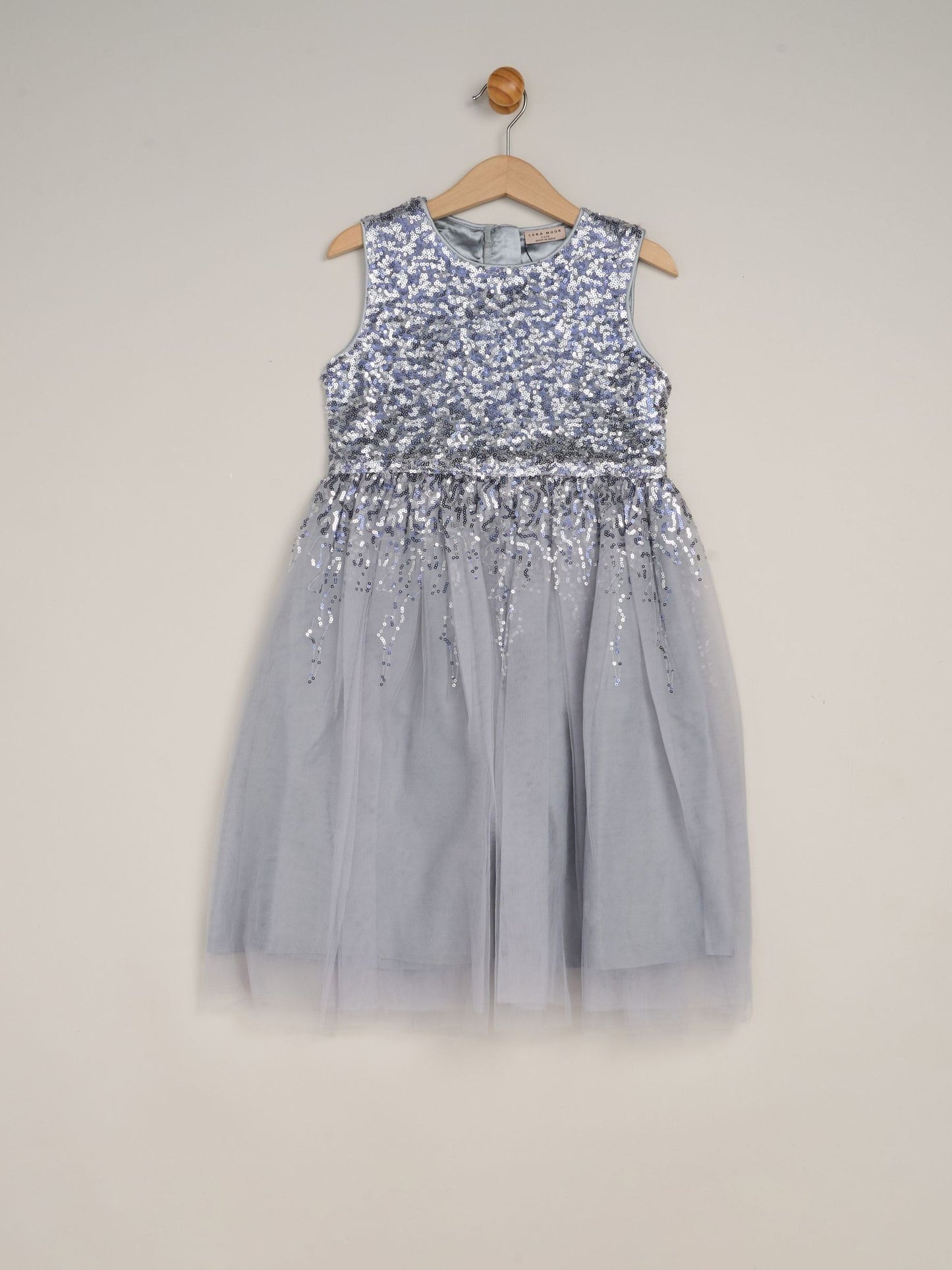 Miss Blue Waterfall Sequin Dress And Faux Fur Bolero Set image 2