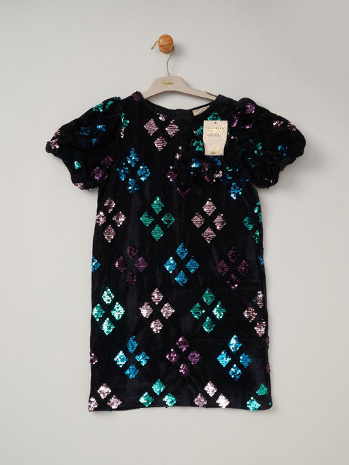 Dsiney Kidz - Miss Black Sequin Shift Dress And Matching Scrunchie Outfit Set image 1