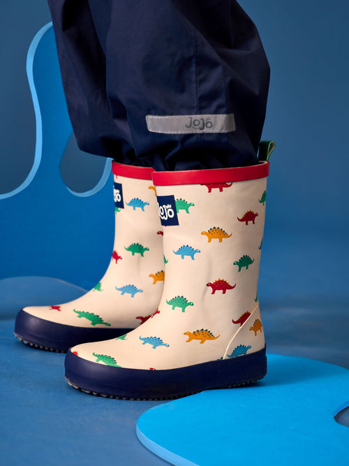 JoJo Maman Bébé Stone Dino Print Wellies image 1