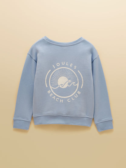 Joules Kids' Blue Crew Neck Sweatshirt And Shorts Set image 3