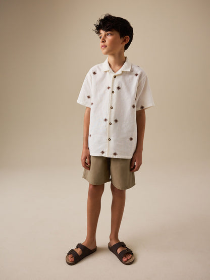 Dsiney Kidz - Tan Brown Chino Pleat Shorts (3-16yrs) image 2