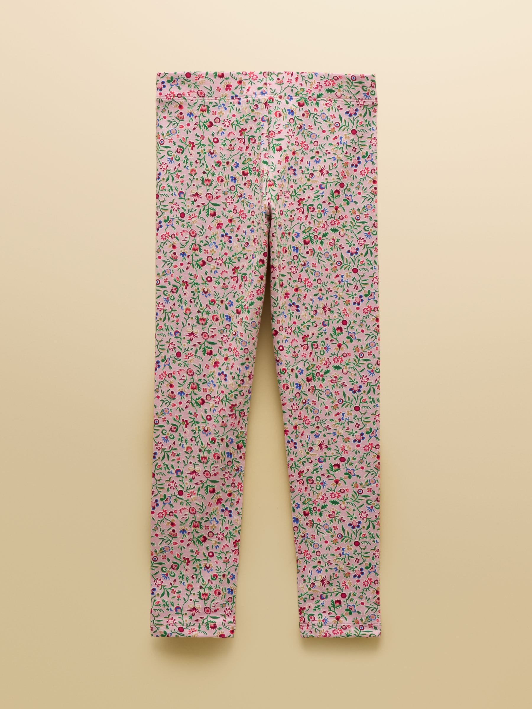 Joules Girls' Deedee Pink Ditsy Jersey Leggings image 2