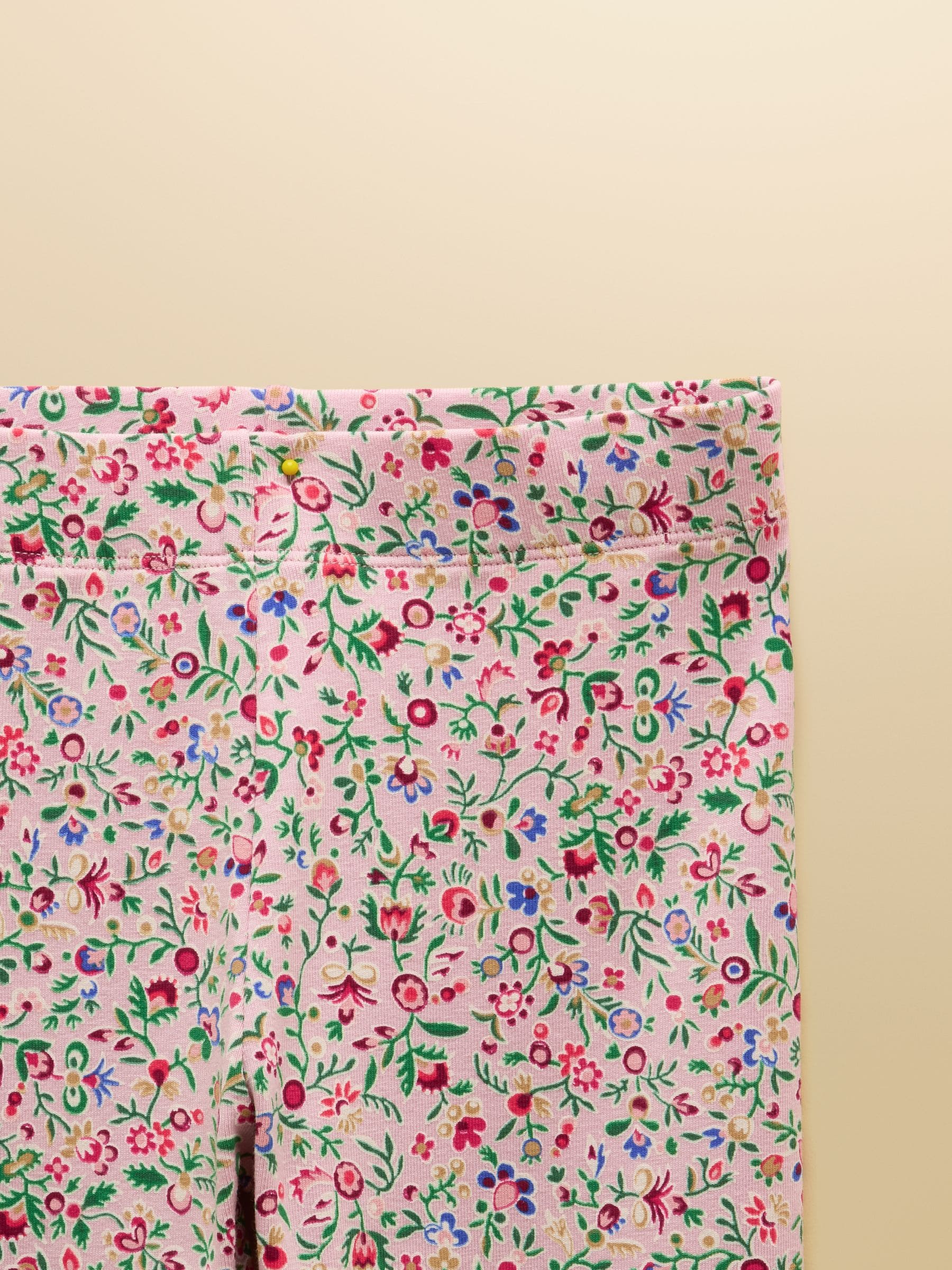 Joules Girls' Deedee Pink Ditsy Jersey Leggings image 4