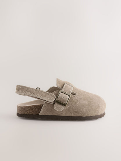 Neutral Leather Cushioned Footbed Clogs image 2