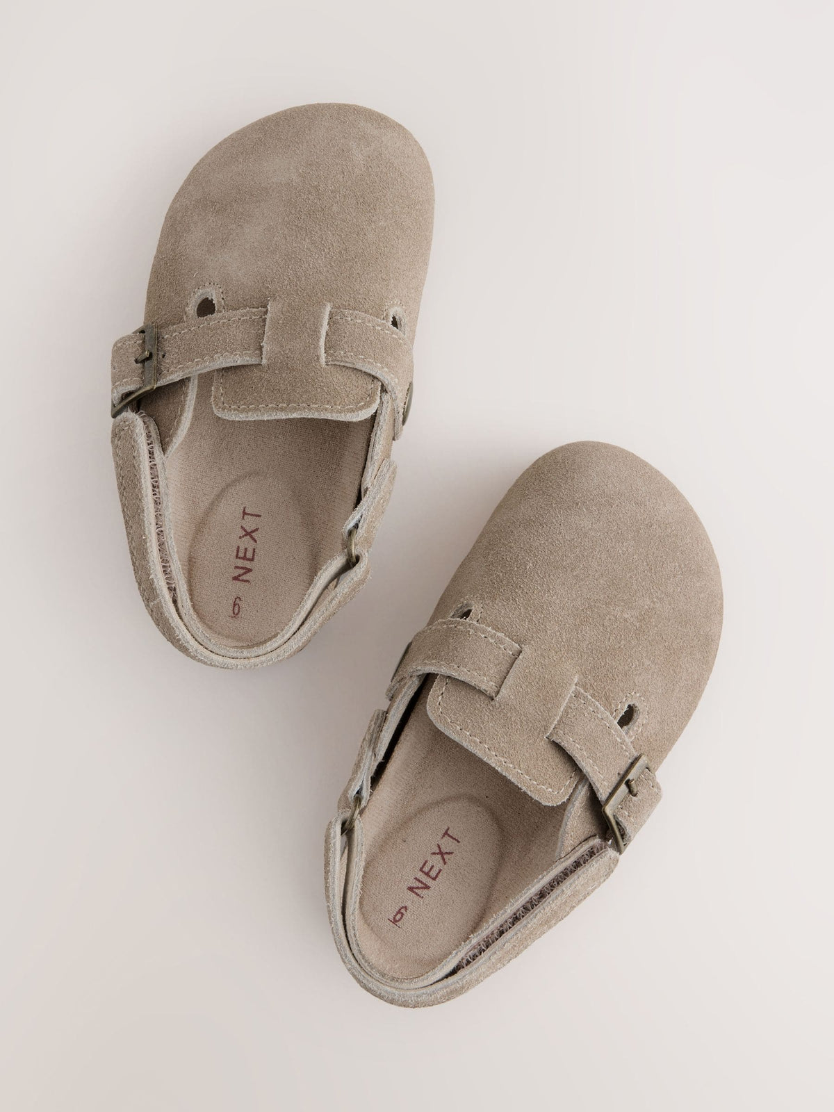 Neutral Leather Cushioned Footbed Clogs image 3