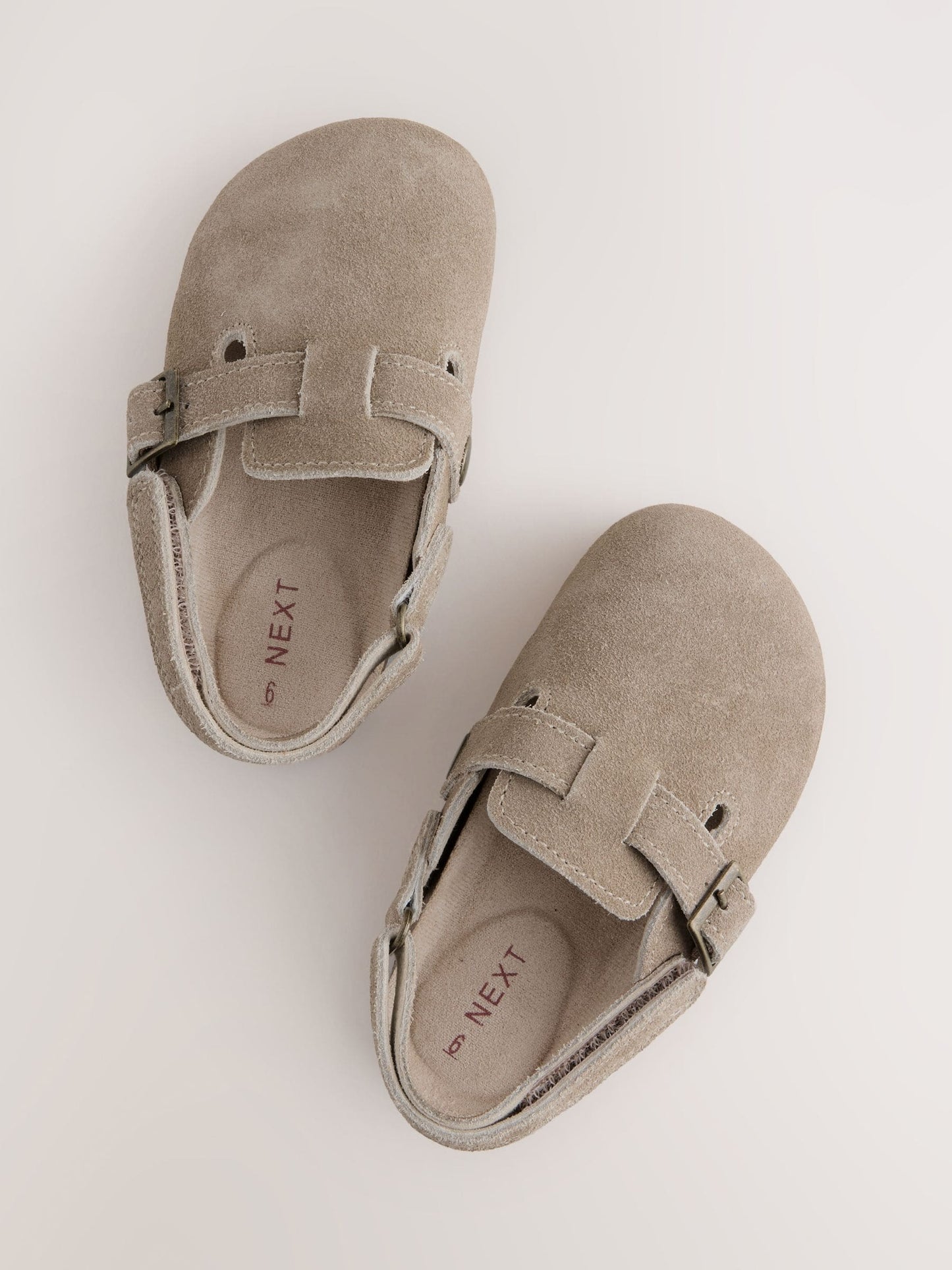 Neutral Leather Cushioned Footbed Clogs image 3
