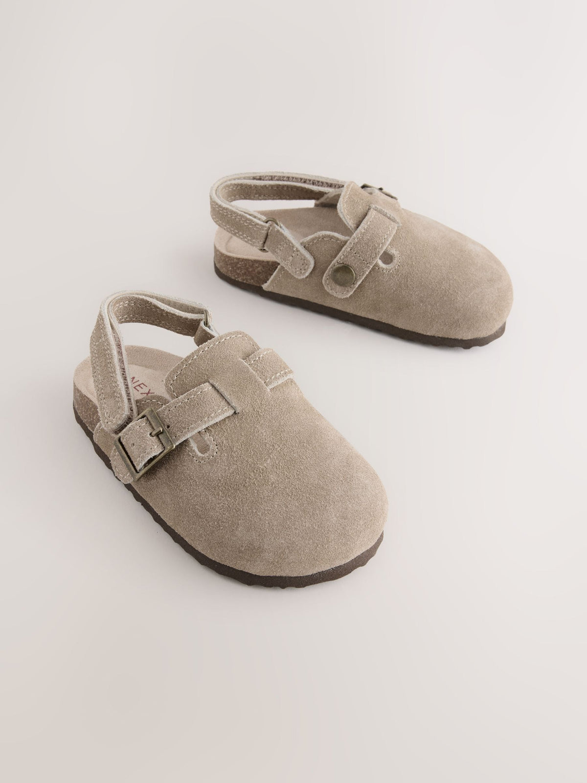 Neutral Leather Cushioned Footbed Clogs image 1