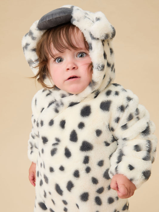 MORI Dalmatian Print Faux Fur Supersoft Zip Up Pramsuit image 2