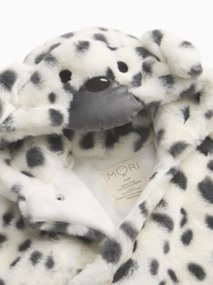 MORI Dalmatian Print Faux Fur Supersoft Zip Up Pramsuit image 5