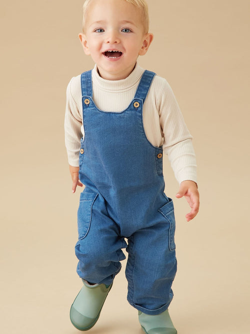 MORI Denim Blue Supersoft Dungarees image 1
