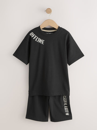 Black/Brown/Stone Offline Shorts Pyjamas 3 Pack (3-16yrs) image 10