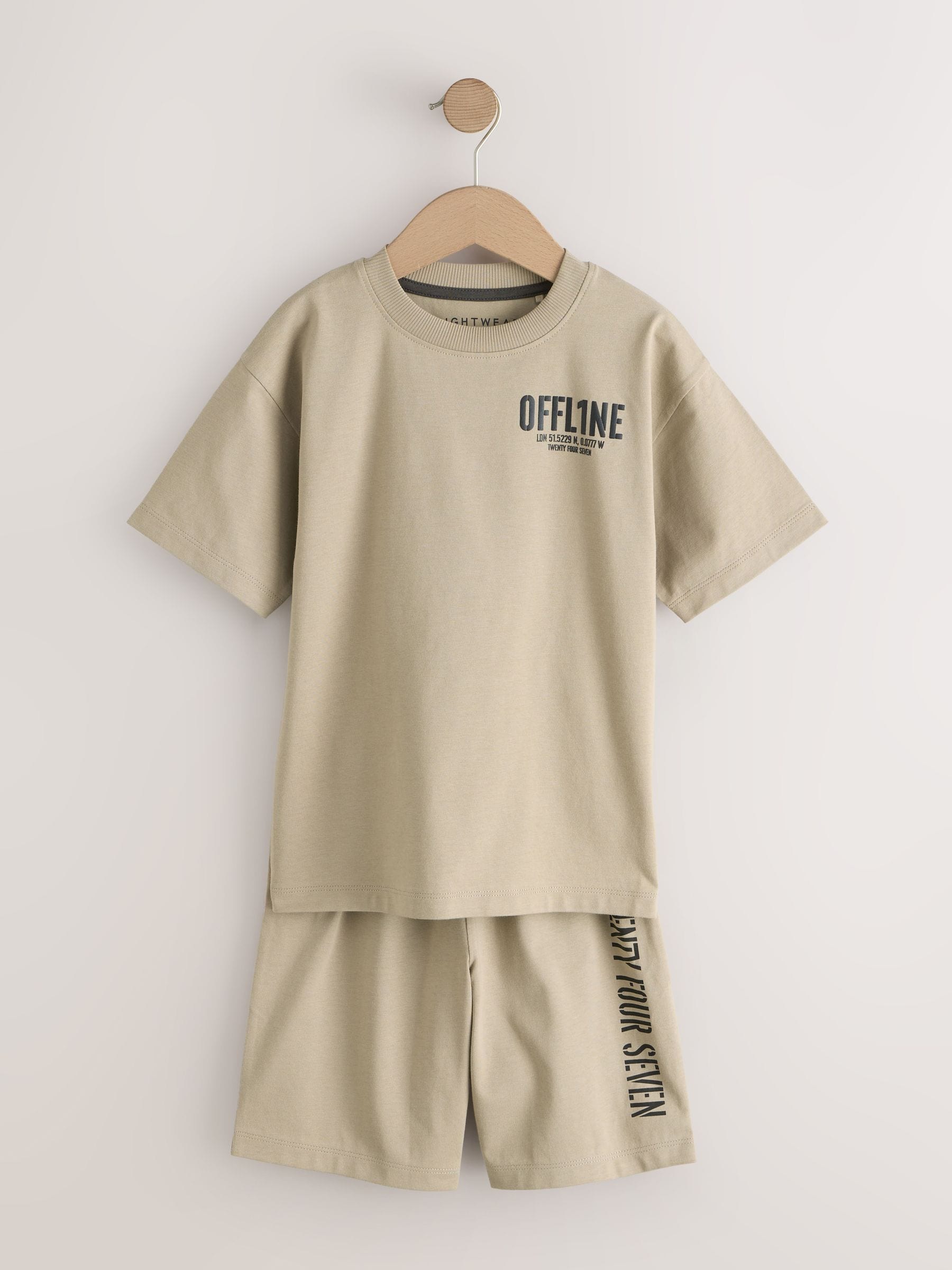 Black/Brown/Stone Offline Shorts Pyjamas 3 Pack (3-16yrs) image 11