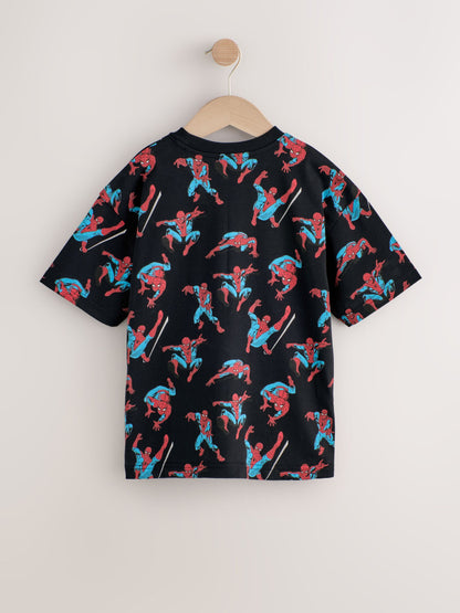 Dsiney Kidz - Black Sequin Spiderman Short Sleeve T-Shirt (3-16yrs) image 2