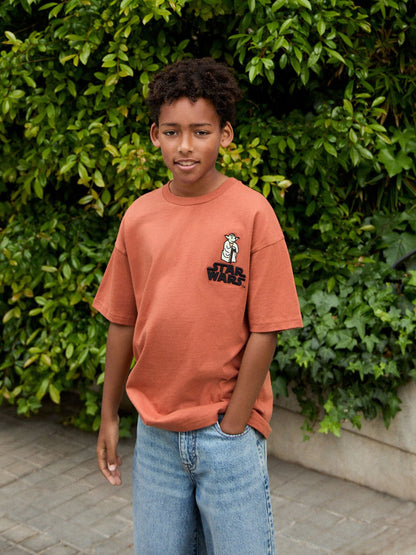 Dsiney Kidz - Rust Brown Back Print Star Wars T-Shirt (3-16yrs) image 1