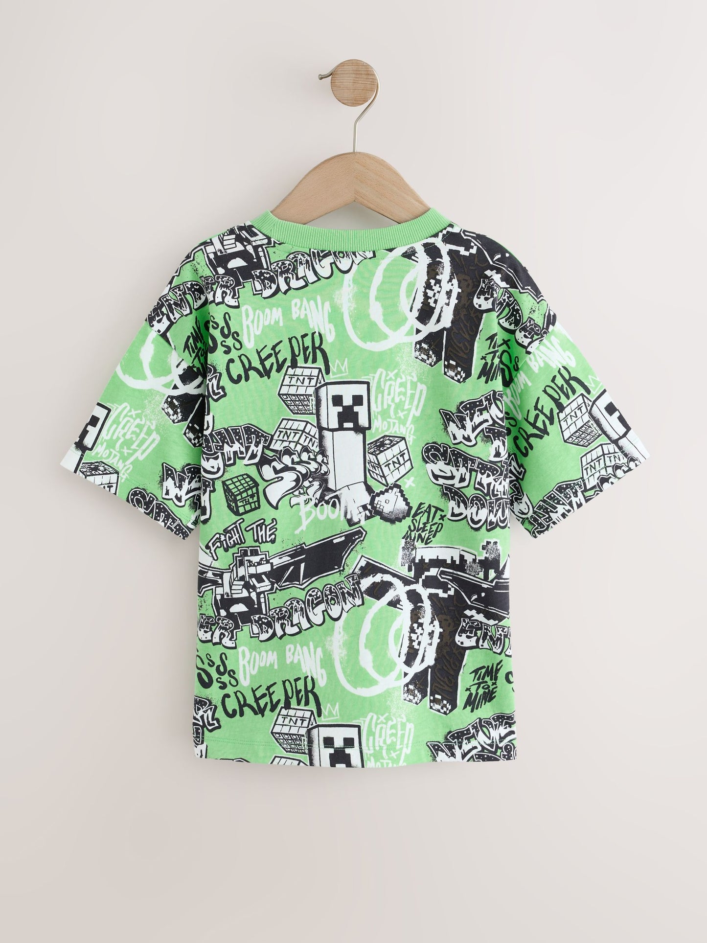 Dsiney Kidz - Lime Green All Over Print Single Minecraft T-Shirt (3-16yrs) image 2