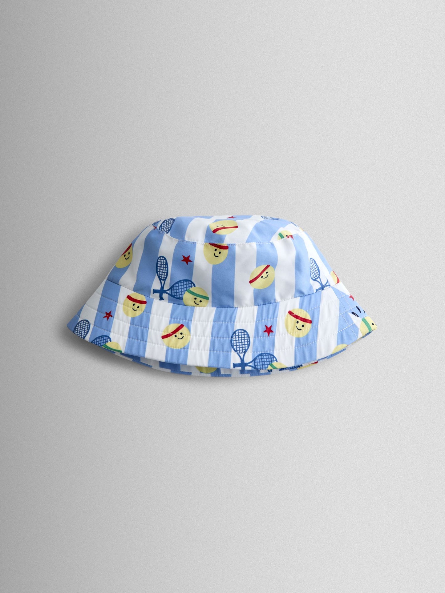 JoJo Maman Bébé Blue Stripe Tennis Bucket Hat image 1