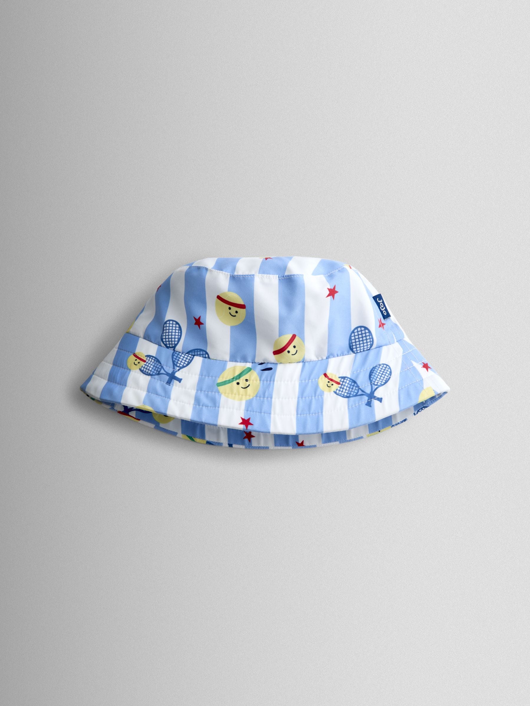 JoJo Maman Bébé Blue Stripe Tennis Bucket Hat image 3