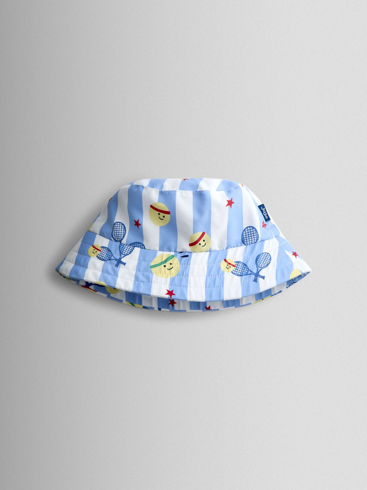 JoJo Maman Bébé Blue Stripe Tennis Bucket Hat image 3