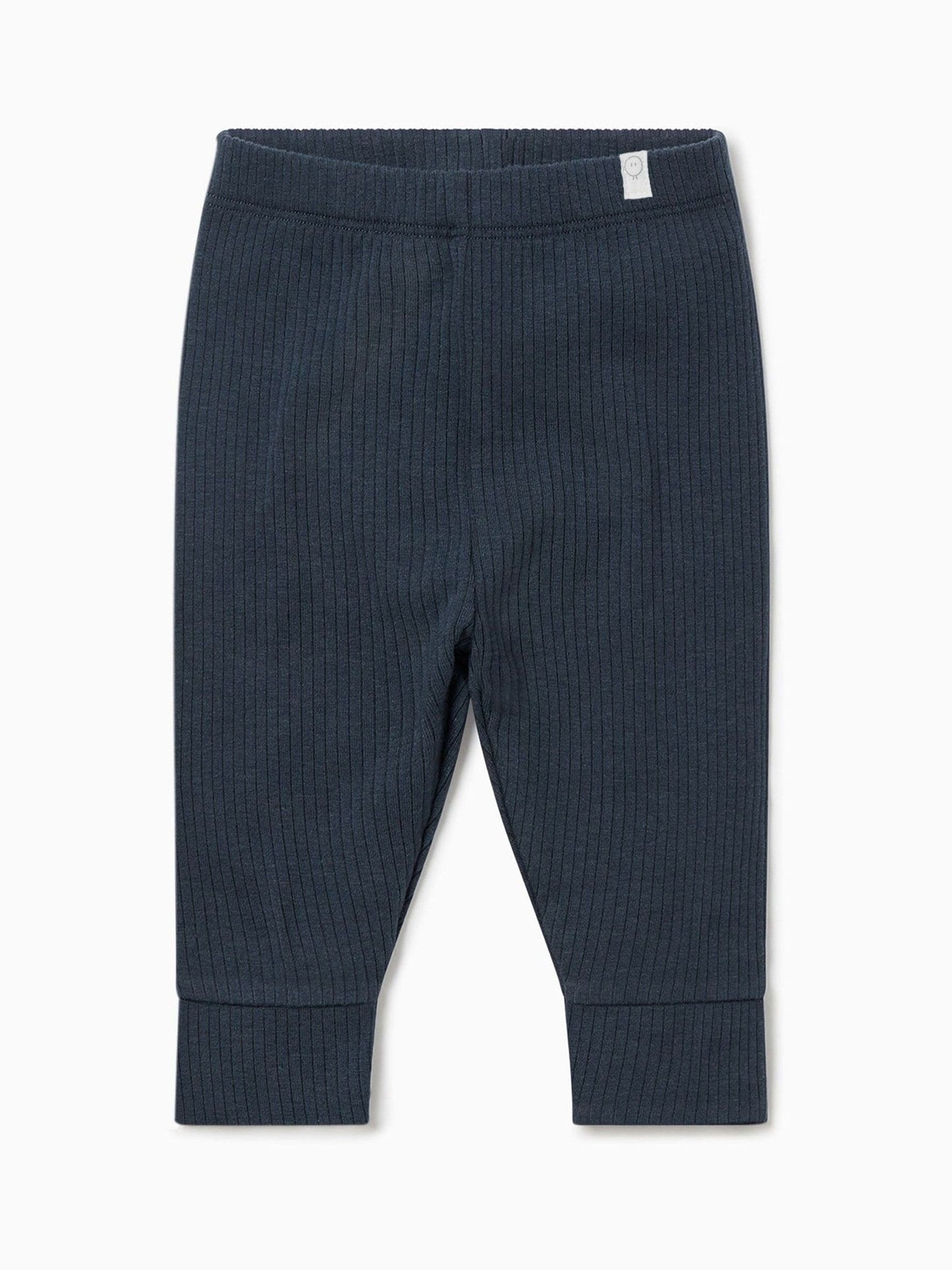 MORI Blue Ribbed Stretch Comfy Baby Leggings image 3