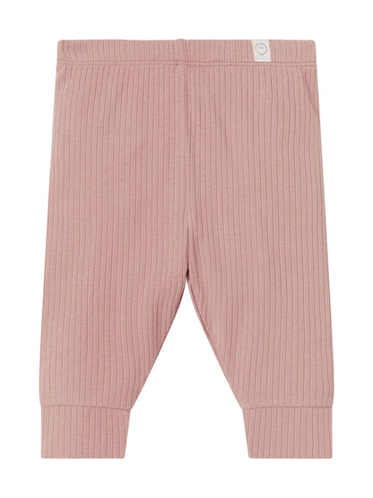 MORI Pink Ribbed Stretch Comfy Baby Leggings image 3