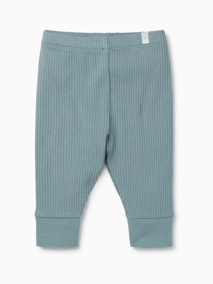 MORI Light Blue Ribbed Stretch Comfy Baby Leggings image 2