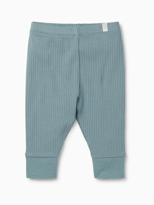 MORI Light Blue Ribbed Stretch Comfy Baby Leggings image 2