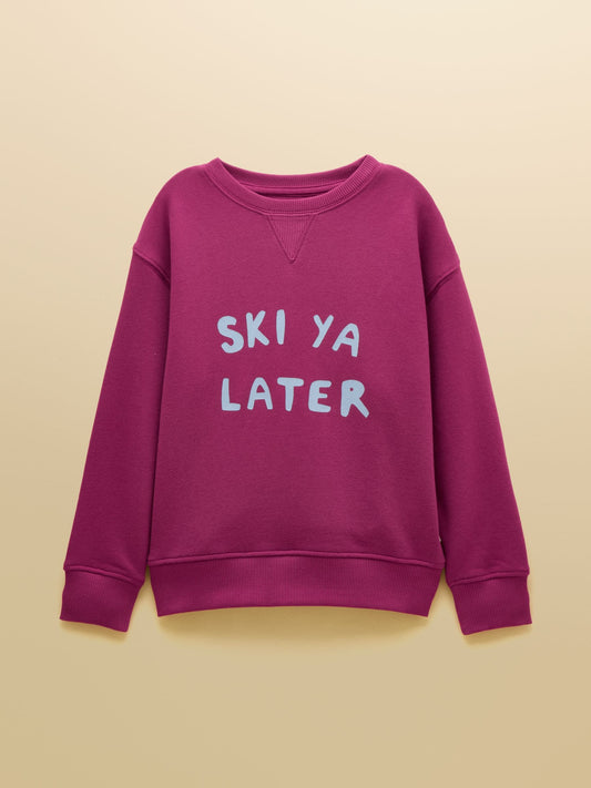 Joules Kids' Sundaze Purple Slogan Crew Neck Sweatshirt - image 1