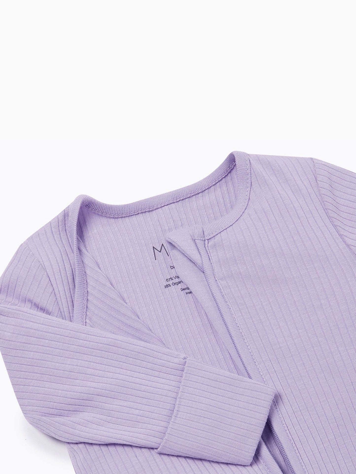 MORI Lilac Stretch Supersoft 2 Way Zip Sleepsuit image 4