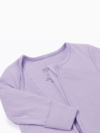 MORI Lilac Stretch Supersoft 2 Way Zip Sleepsuit image 4