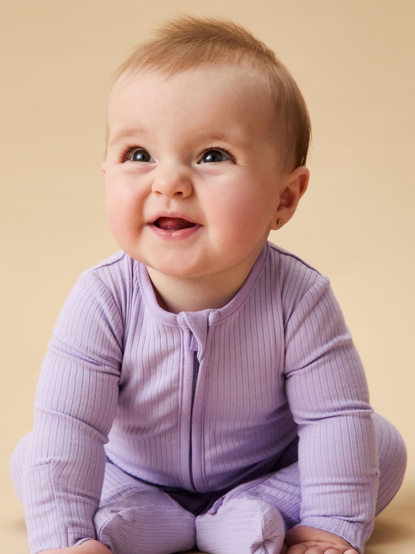 MORI Lilac Stretch Supersoft 2 Way Zip Sleepsuit image 1