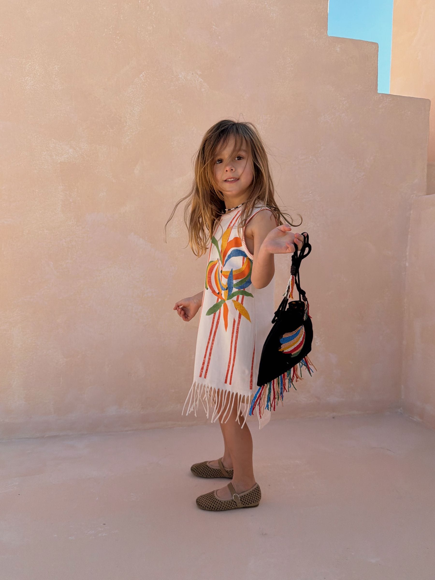 Never Fully Dressed Cream Banana Stripe Fringe Dress image 2