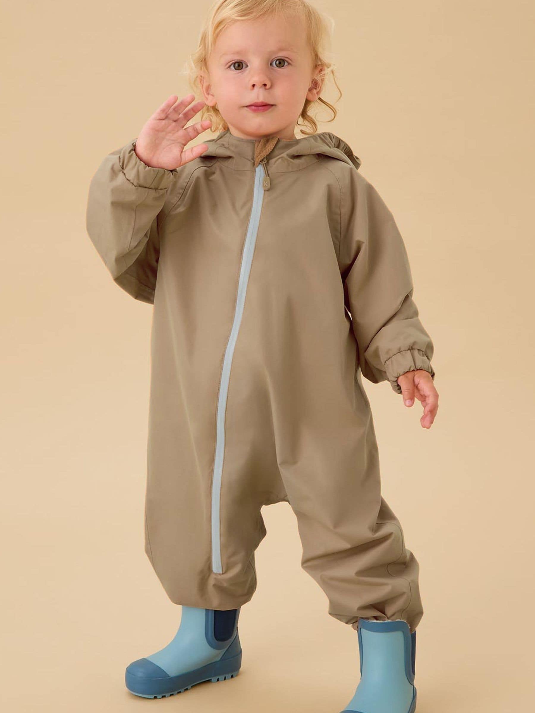 Dsiney Kidz - KIDLY by MORI Grey Fleece Lined Puddlesuit image 1
