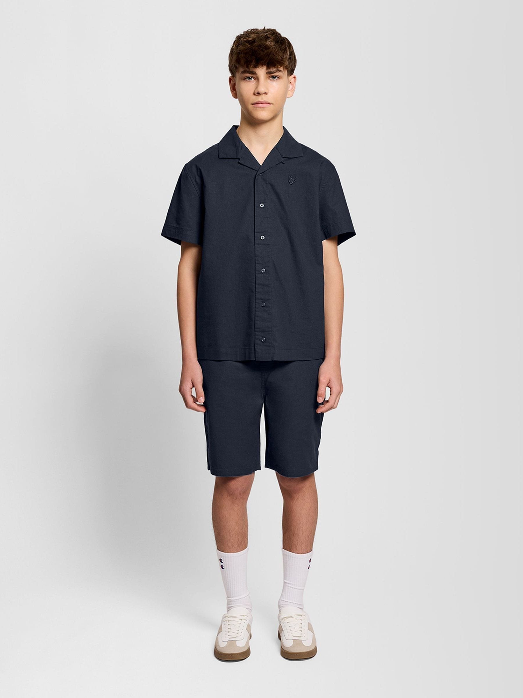 Dsiney Kidz - Lyle & Scott Blue Linen Blend Shorts image 3