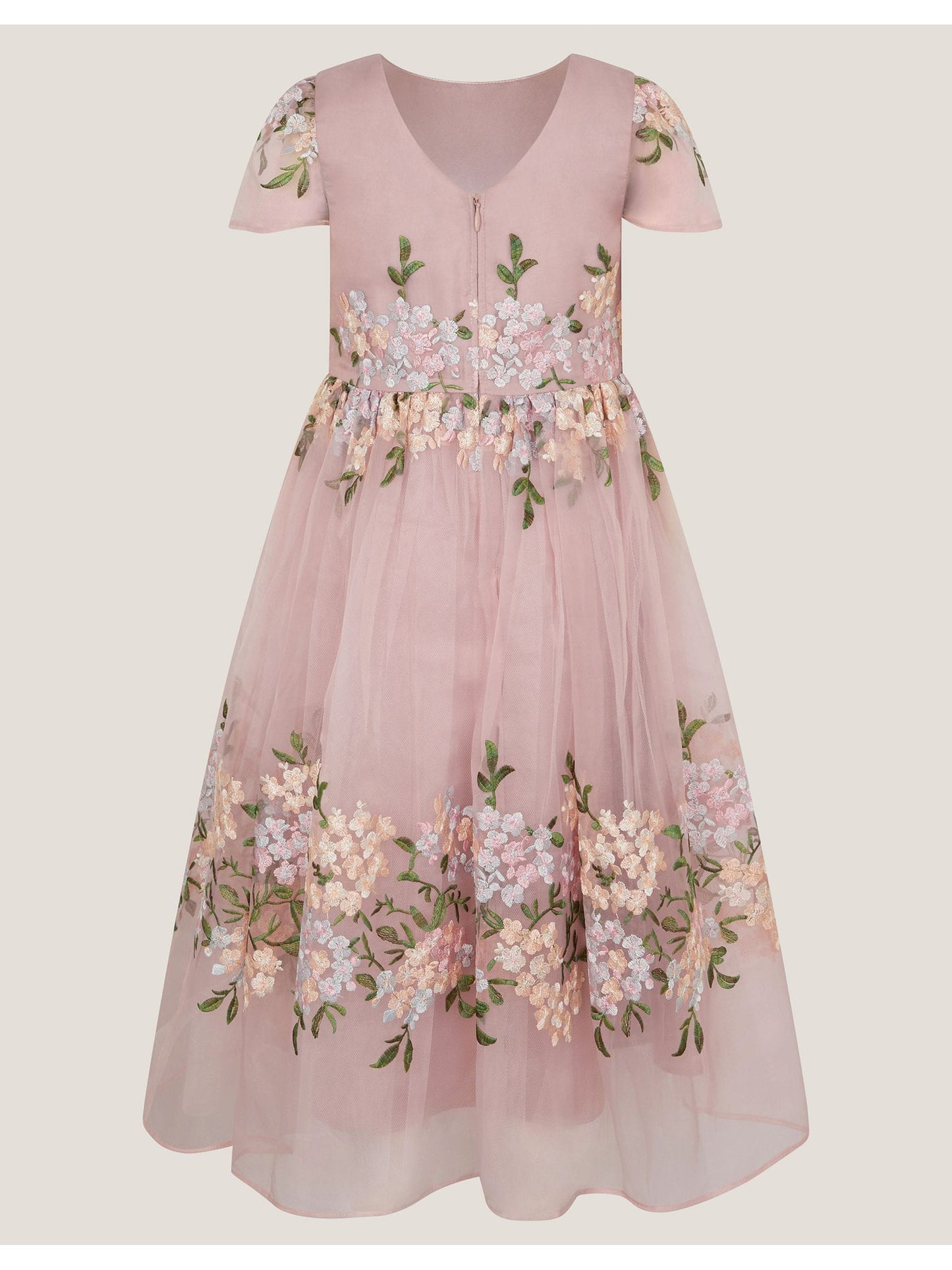 Monsoon Pink Floral Embroidered Organza Party Dress image 2
