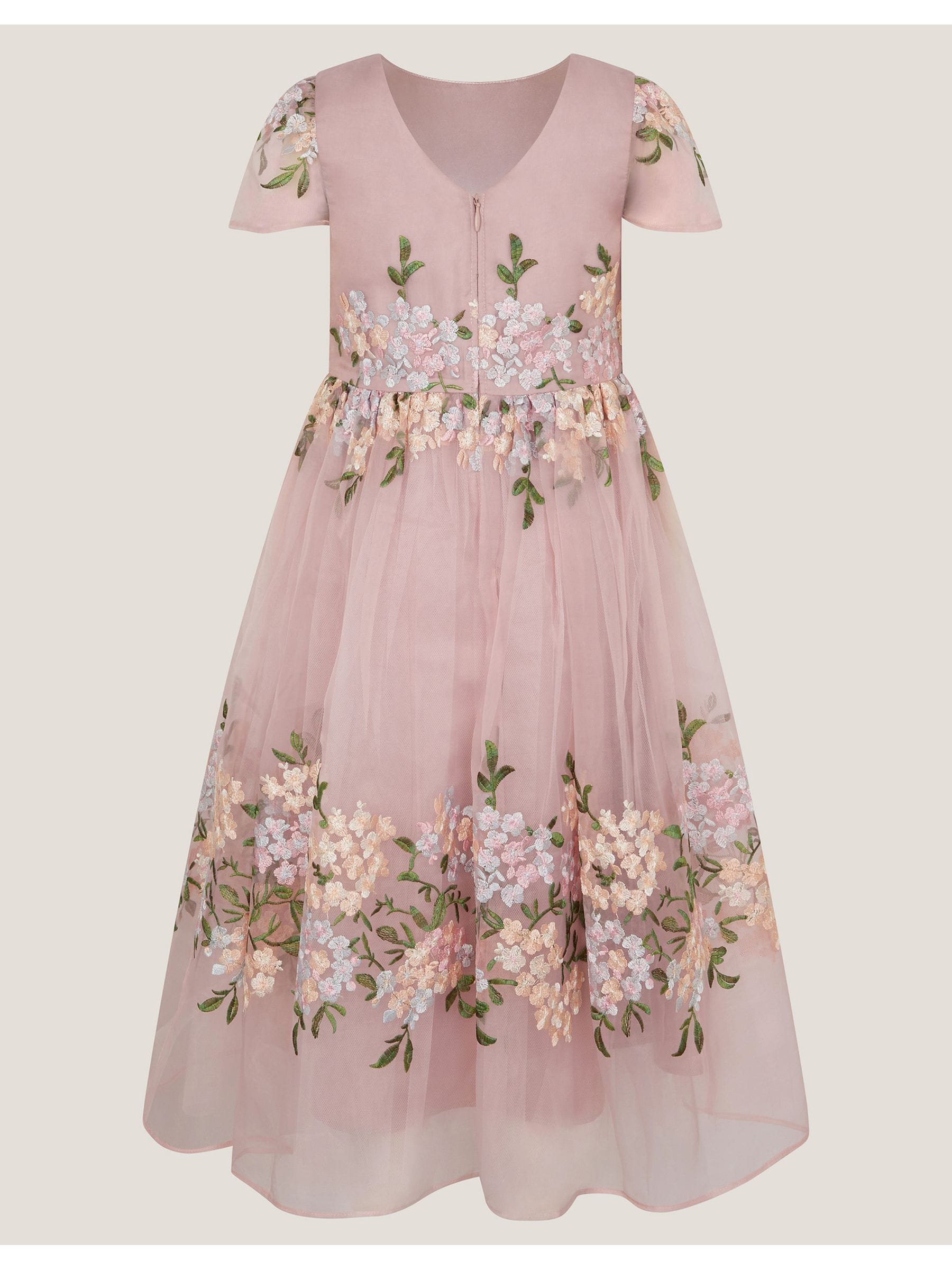 Monsoon Pink Floral Embroidered Organza Party Dress image 2