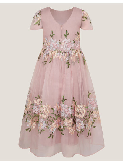 Monsoon Pink Floral Embroidered Organza Party Dress image 2