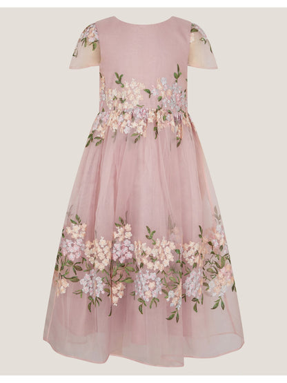 Monsoon Pink Floral Embroidered Organza Party Dress image 3