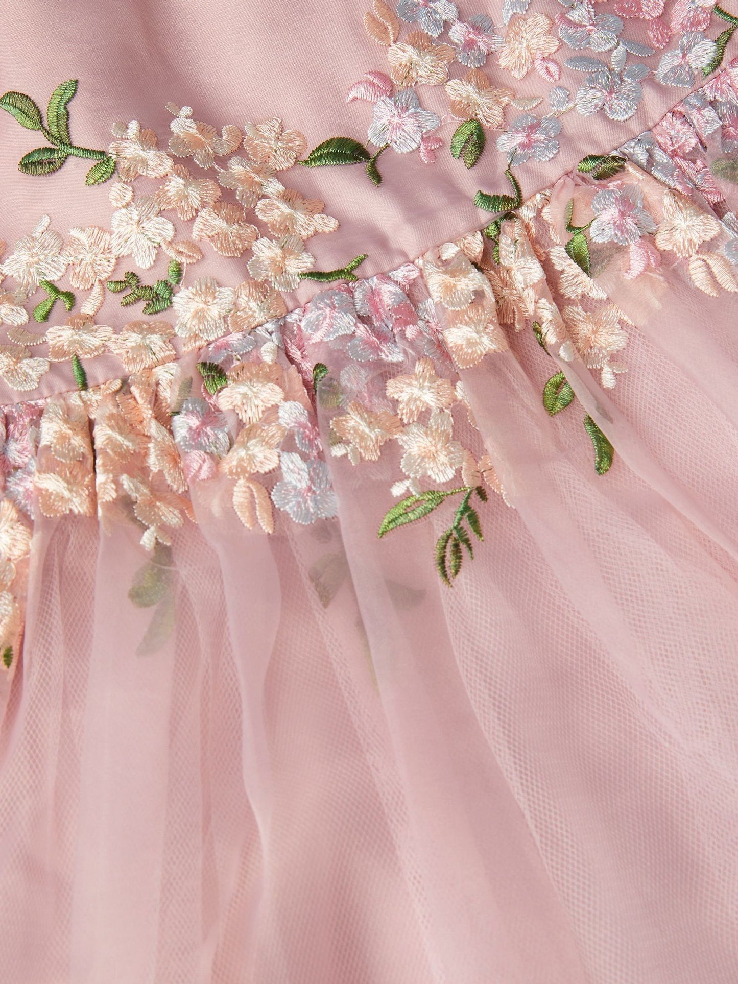 Monsoon Pink Floral Embroidered Organza Party Dress image 4