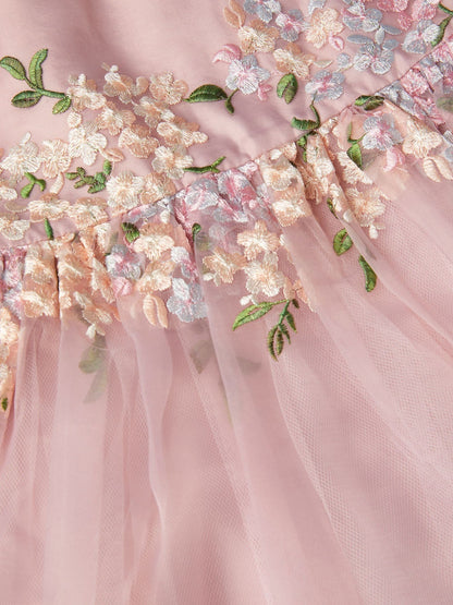 Monsoon Pink Floral Embroidered Organza Party Dress image 4