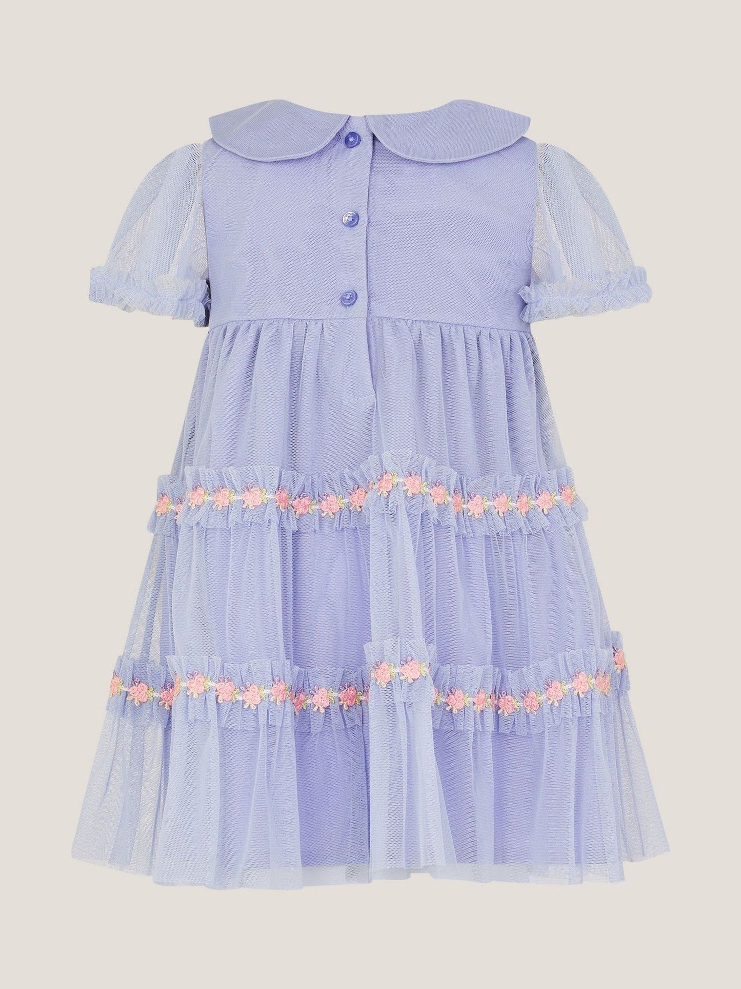 Monsoon Blue Baby Floral Embroidered Tulle Dress image 2