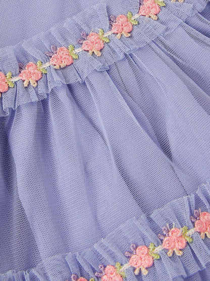 Monsoon Blue Baby Floral Embroidered Tulle Dress image 3