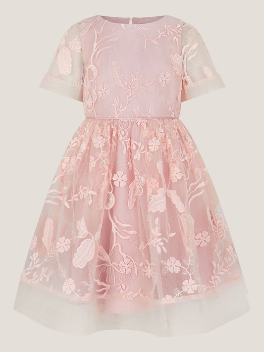 Monsoon Pink Montecarlo Floral Embroidered Party Dress image 2