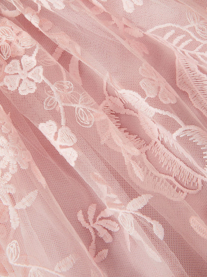 Monsoon Pink Montecarlo Floral Embroidered Party Dress image 4