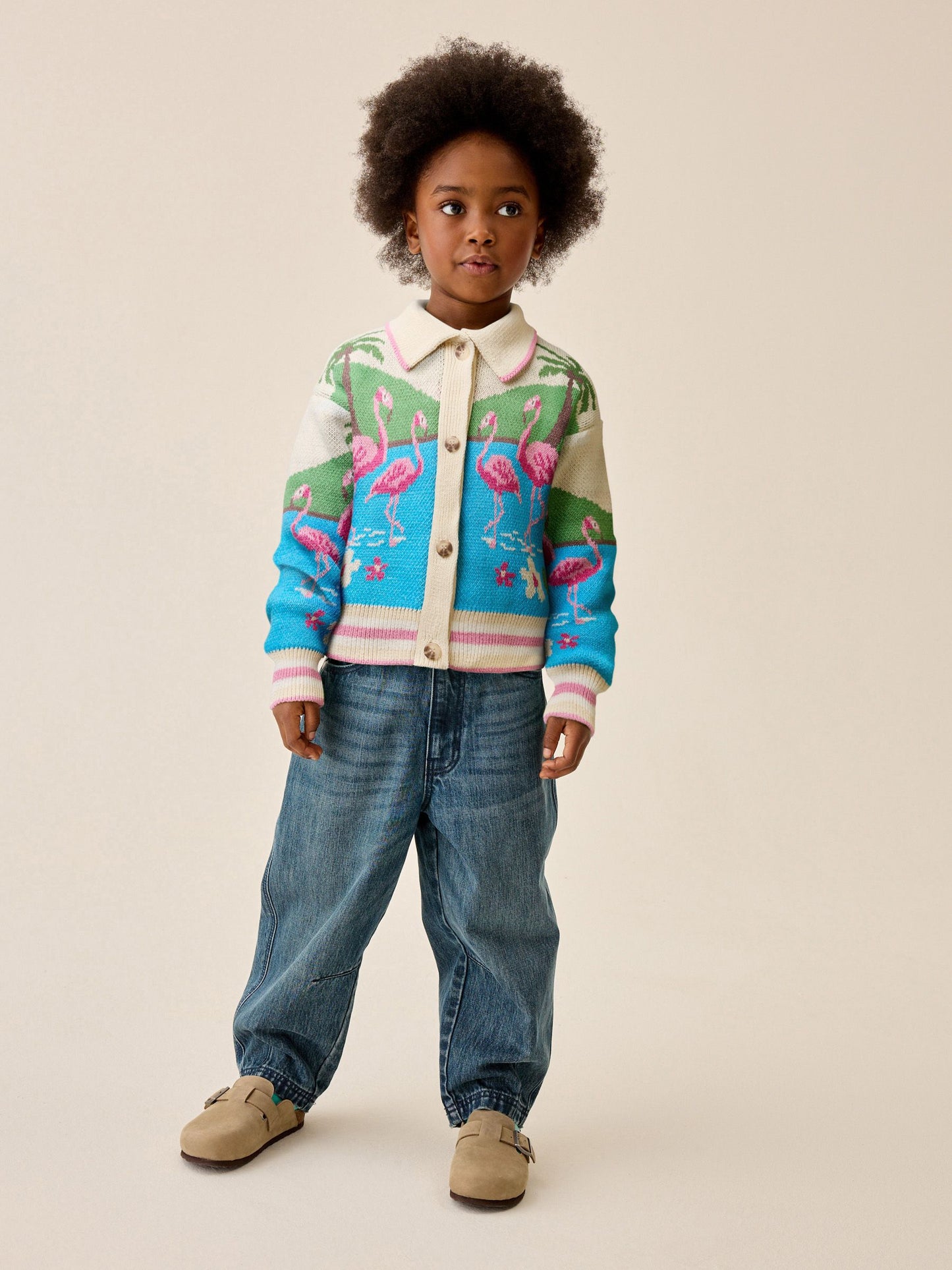Dsiney Kidz - Flamingo Printed Collared Cardigan (3-16yrs) image 2
