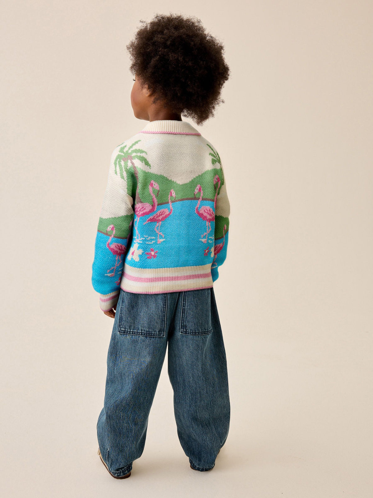 Dsiney Kidz - Flamingo Printed Collared Cardigan (3-16yrs) image 3