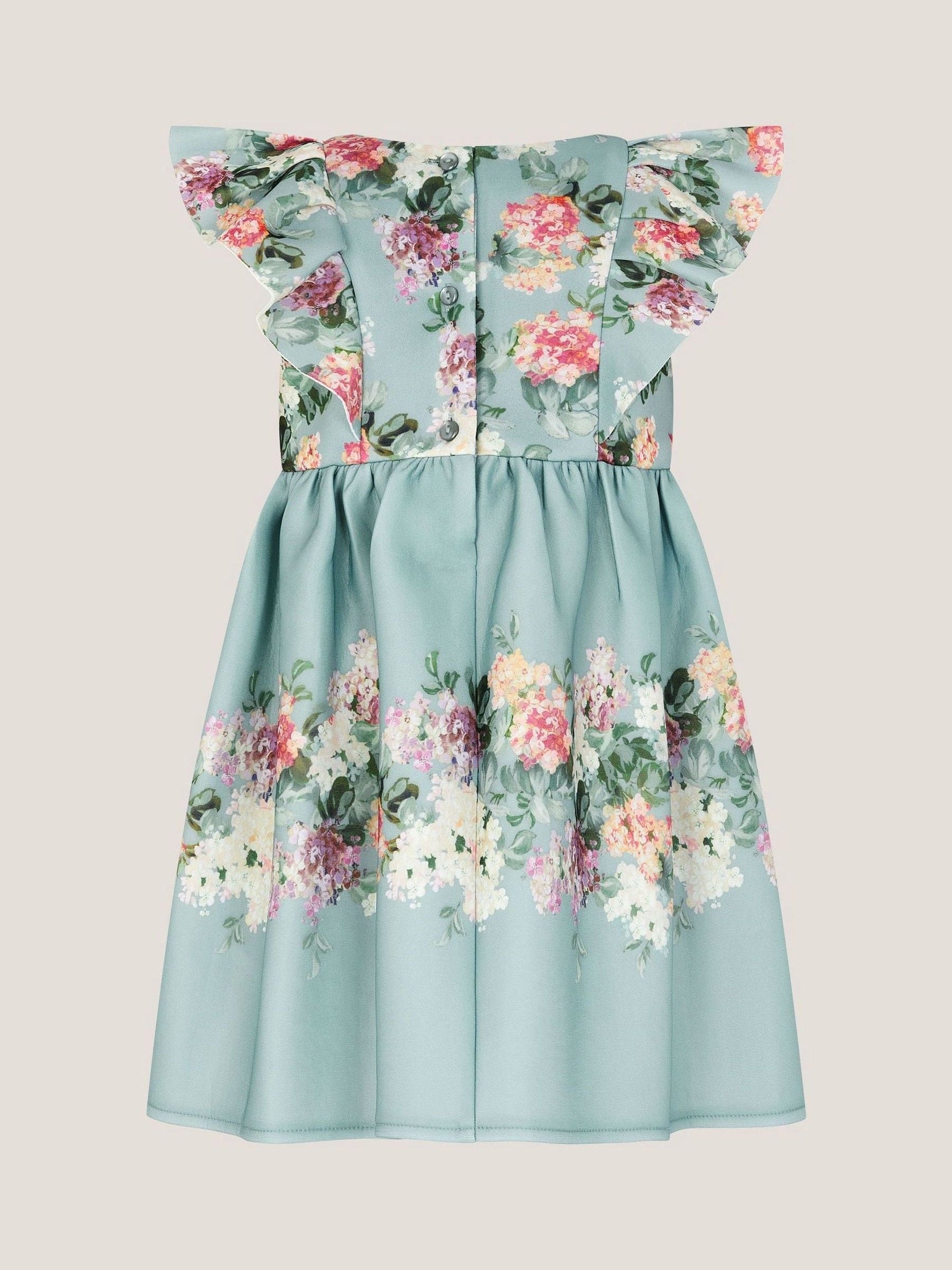 Monsoon Blue Baby Cassie Floral Print Ruffle Dress image 2