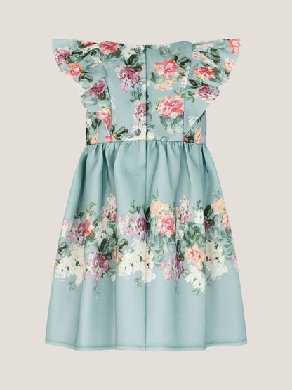 Monsoon Blue Baby Cassie Floral Print Ruffle Dress image 2
